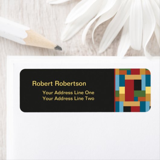 Treny Geometric Retro Pattern Rücksendeadresse (Insitu)