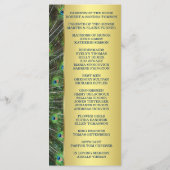 Treny Gold Peacock Wedding Custom Program Programm (Rückseite)