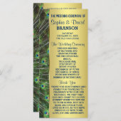 Treny Gold Peacock Wedding Custom Program Programm (Vorne/Hinten)