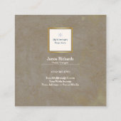 Treny Gold Texture Logo Square Quadratische Visitenkarte (Rückseite)