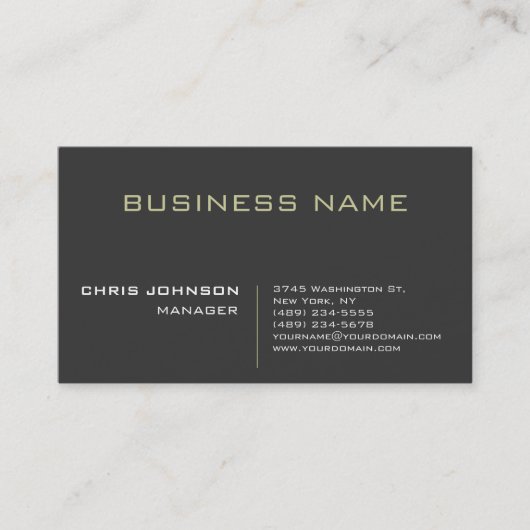 Treny Gray Charming Manager Business Card Visitenkarte (Vorderseite)