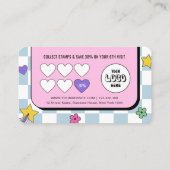 Treny Groovy Logo Retro Girly Friseursalon Treuekarte (Rückseite)