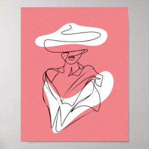 Treny Lady Portrait Line-Art Poster