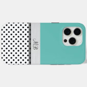 Treny Ladys Monogram Polka Dot Pattern Case-Mate iPhone Hülle (Rückseite (Horizontal))