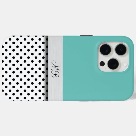 Treny Ladys Monogram Polka Dot Pattern Case-Mate iPhone Hülle (Rückseite (Horizontal))