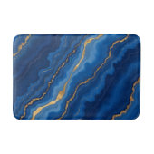 Treny Royal Blue Gold Marble Collection Badematte (Vorderseite)