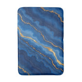 Treny Royal Blue Gold Marble Collection Badematte (Vorderseite Vertikal)