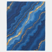 Treny Royal Blue Gold Marble Collection Fleecedecke (Vorderseite)