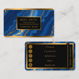 Treny Royal Blue Gold Marble Collection Visitenkarte