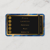 Treny Royal Blue Gold Marble Collection Visitenkarte (Rückseite)