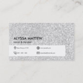 Treny Silver Glitzer Custom Girly Glam Custom Visitenkarte (Rückseite)