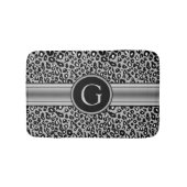 Treny Silver Leopard Muster und Monogramm Badematte (Vorderseite)