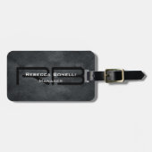 Treny Style Gray Monogram Minimalistisch Schlicht  Gepäckanhänger (Vorderseite horizontal)