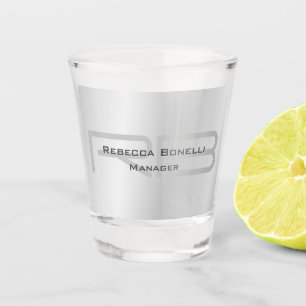 Treny Style Gray Monogram Minimalistisch Schlicht Schnapsglas