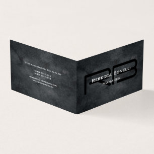 Treny Style Gray Monogram Minimalistisch Schlicht Visitenkarten