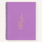 Treny Vertical Name in Gold Script, Lavender Notizblock (Vorderseite)