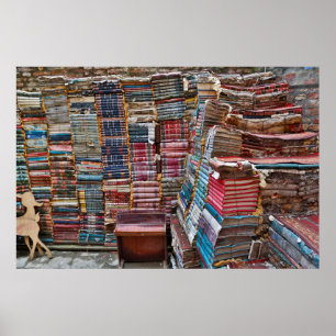 Treppe alter Bücher Poster