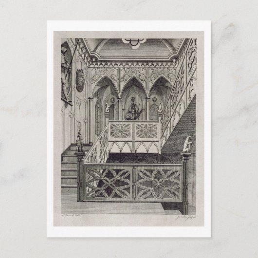 Treppe auf Strawberry Hill, graviert von J. Newto Postkarte (Vorderseite)