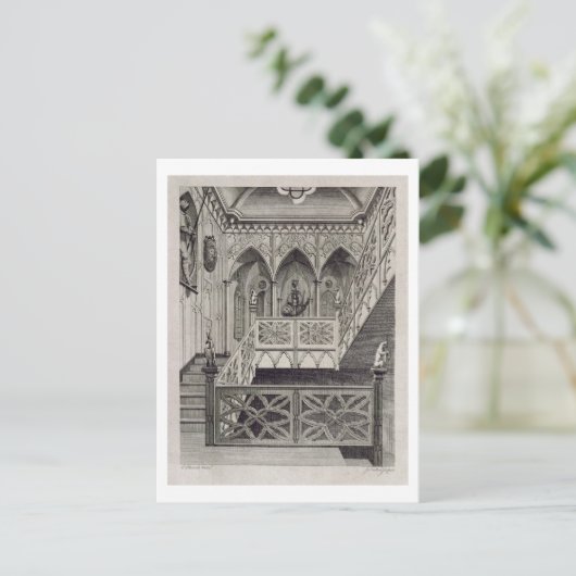 Treppe auf Strawberry Hill, graviert von J. Newto Postkarte (Stehend Vorderseite)