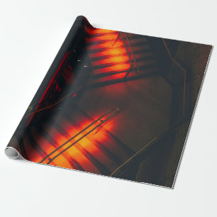 Treppe aus schwarzem Metall Geschenkpapier
