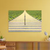 Treppe des Stadions zwischen Reihen der grünen Sit Leinwanddruck (Insitu (Wohnzimmer))