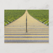 Treppe des Stadions zwischen Reihen der grünen Sit Postkarte (Vorderseite)