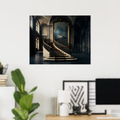 Treppe, die in den Spiegel führt Poster (Heimbüro)