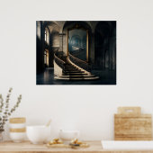 Treppe, die in den Spiegel führt Poster (Küche)