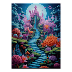 Treppe Fantasy Magical Castelgrande Poster
