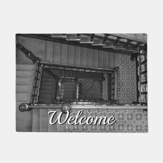 Treppe Grayscale Herzlich willkommen Fußmatte (Vorderseite)