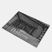 Treppe Grayscale Herzlich willkommen Fußmatte (Schrägansicht)