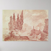 Treppe im Garten der Villa d'Est Poster (Vorne)