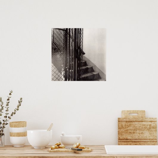 Treppe im Gebäude Poster (Küche)