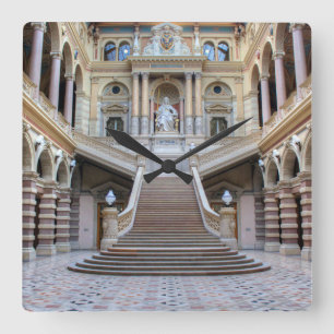 Treppe in Justizpalast, Wien, Österreich Quadratische Wanduhr