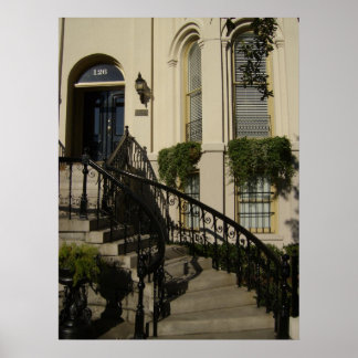 Treppe in Savannah, Georgien Poster