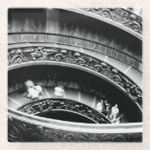 Treppe in Schwarz und Weiß Glasuntersetzer (Vorderseite)