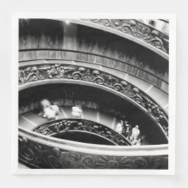 Treppe in Schwarz und Weiß Serviette