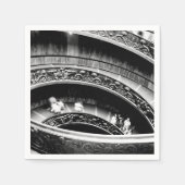 Treppe in Schwarz und Weiß Serviette (Vorderseite)