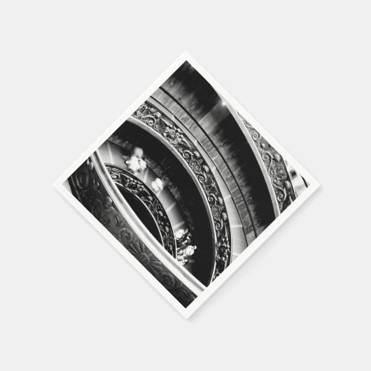 Treppe in Schwarz und Weiß Serviette (Ecke)