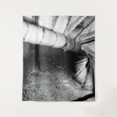 Treppe in Schwarz und Weiß Wandteppich (Vorderseite)