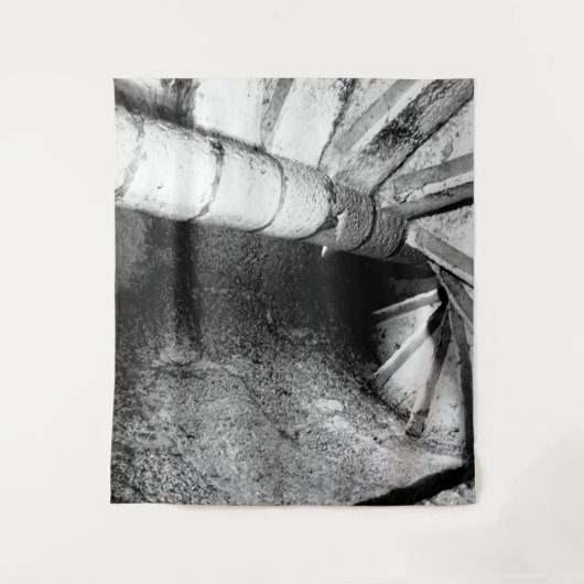 Treppe in Schwarz und Weiß Wandteppich (Vorderseite)