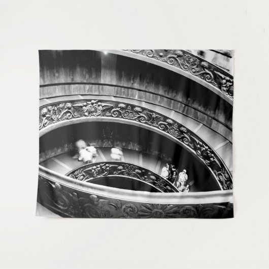 Treppe in Schwarz und Weiß Wandteppich (Vorderseite (Horizontal))