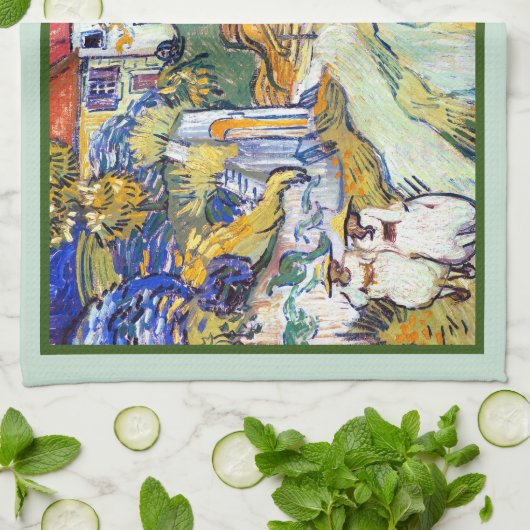 Treppe von Auvers durch Vincent Van Gogh Geschirrtuch (Gefaltet)