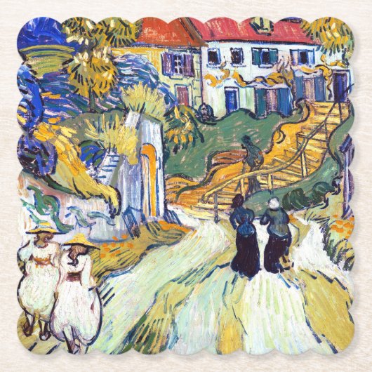 Treppe von Auvers durch Vincent Van Gogh Untersetzer (Vorderseite)