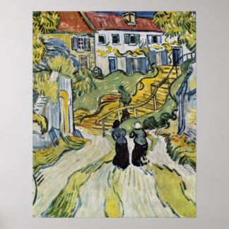 Treppe von Auvers durch Vincent Willem van Gogh Poster