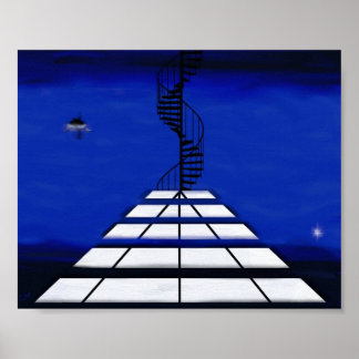 Treppe zu dem Ort Poster