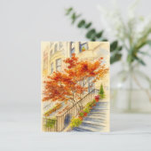 Treppe zu Herbstlaube Herbst Postkarte (Stehend Vorderseite)