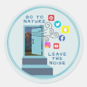 Treppe zum Frieden: Soziale Medien an der Tür Verl Runder Aufkleber (Vorderseite)