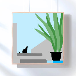 Treppe zum Himmel | Cat Modern herunterladbar Poster