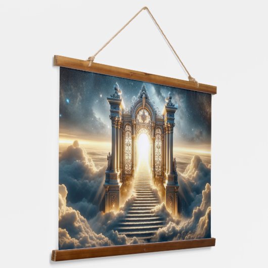 Treppe zum Himmel Wandteppich Mit Holzrahmen (Gewinkelt)
